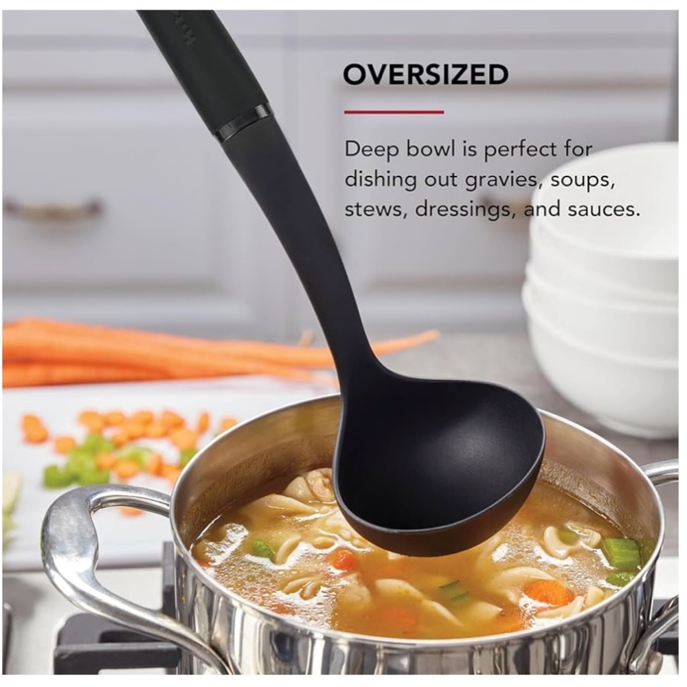 KitchenAid soft black rubber ladle 3.54"L x 3.15"W